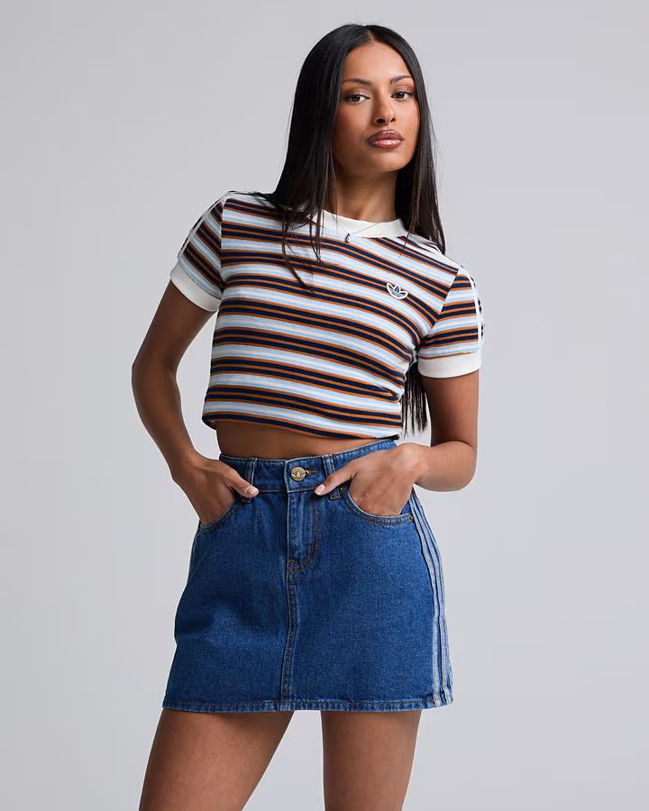adidas Originals Womens 3-Stripes Denim Skirt