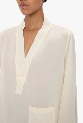 V-Neck Blouse In Ivory