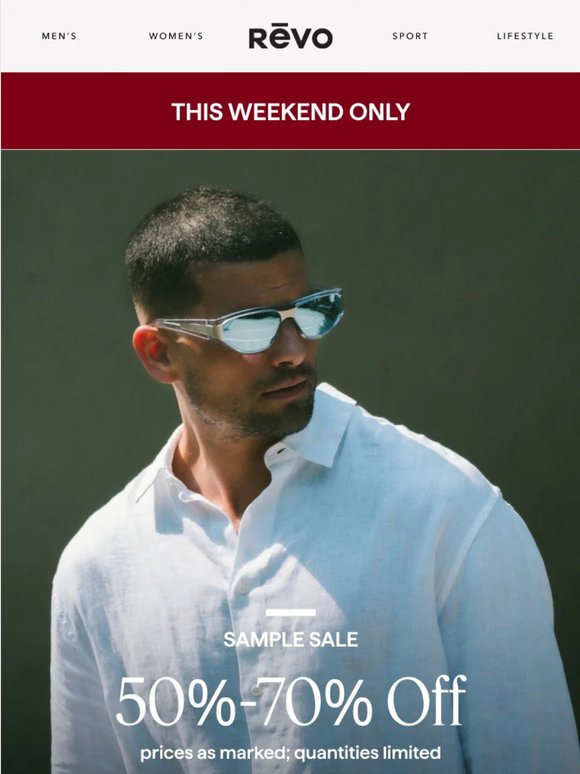 Hey —: 50-70% Off Sample Sale Is On.