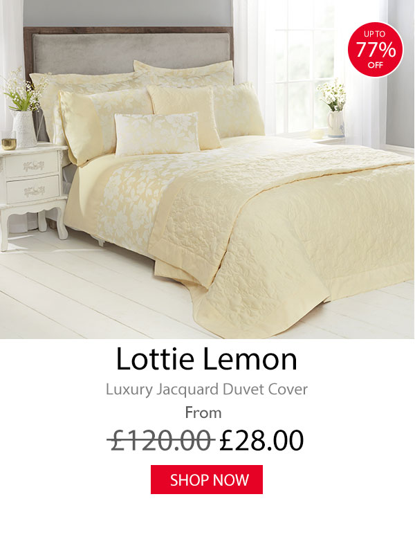 Lottie Lemon Luxury Cotton Rich Jacquard Duvet Cover