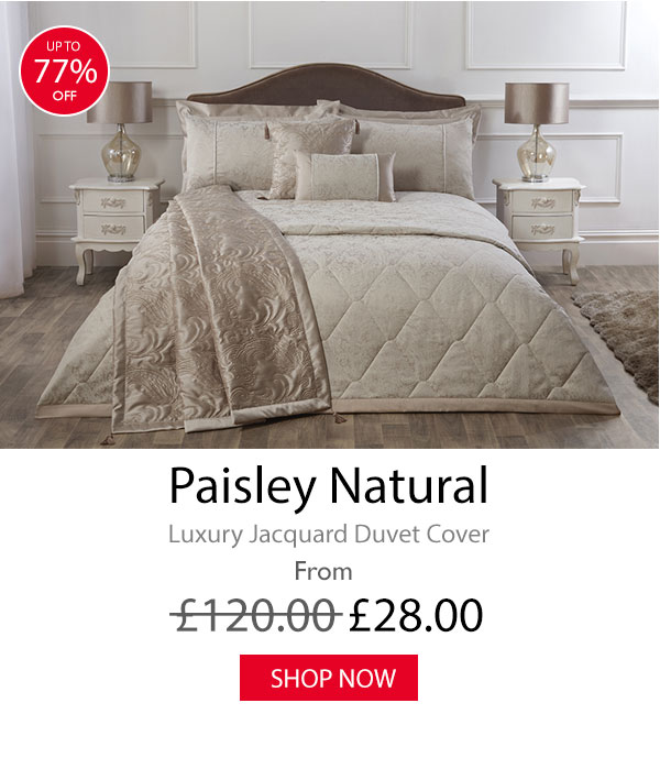Paisley Natural Luxury Cotton Rich Jacquard Duvet Cover