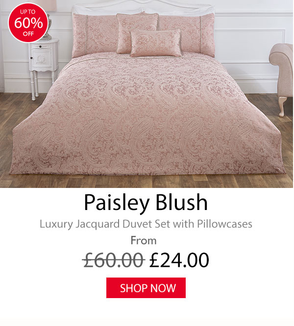 Paisley Blush Luxury Jacquard Duvet Set