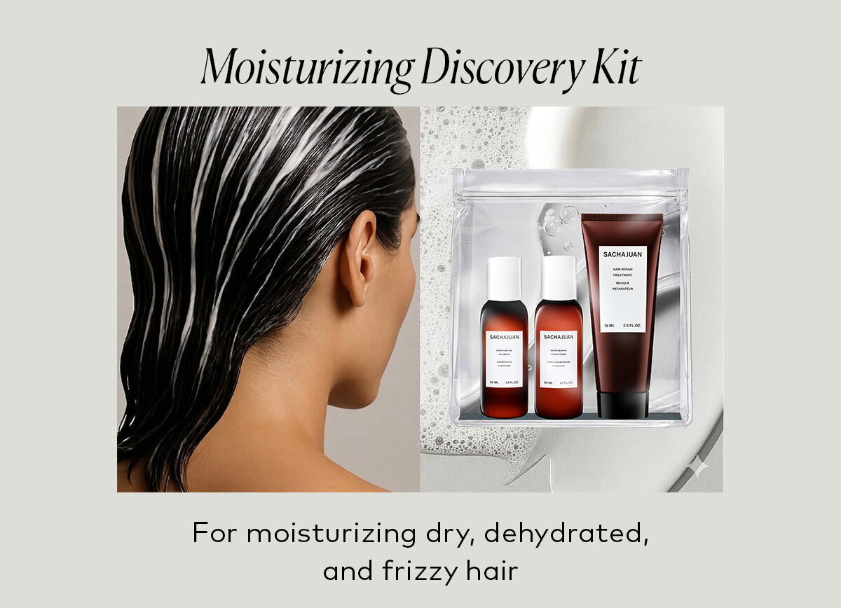 For moisturizing dry, dehydrated, and frizzy hair, shop the SACHAJUAN Moisturizing Discovery Kit at Beautylish.com
