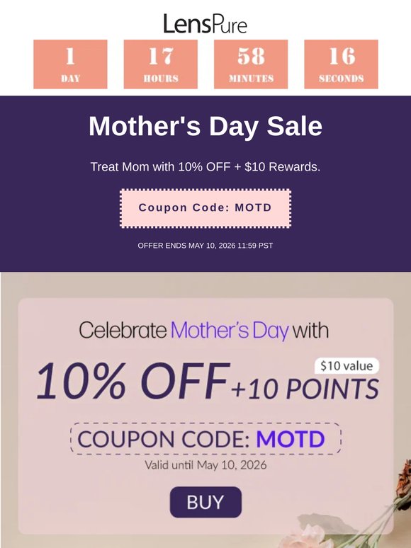 One Last Day to Celebrate Mom with Big Savings