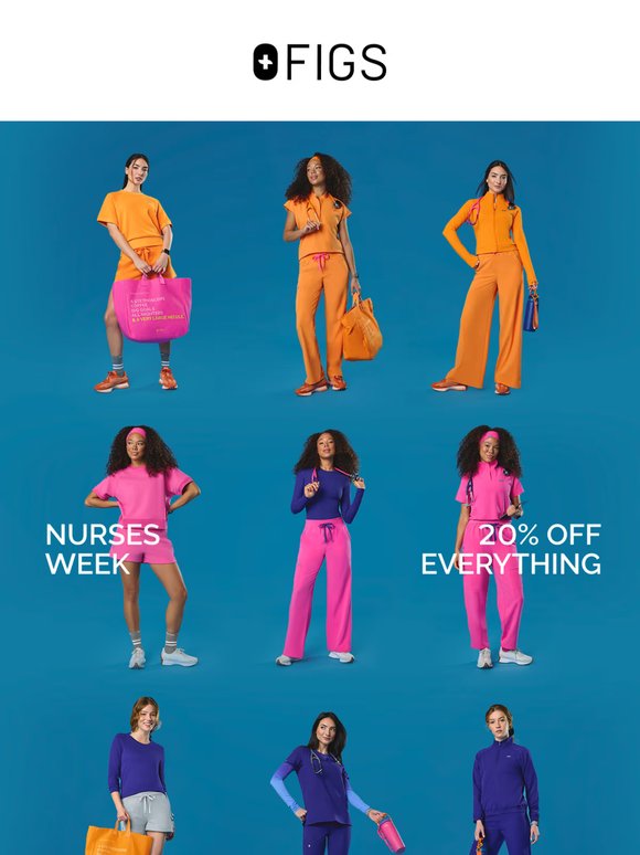 Happy Week Figs FIGS: 20% OFF EVERYTHING for Nurses Week | Milled