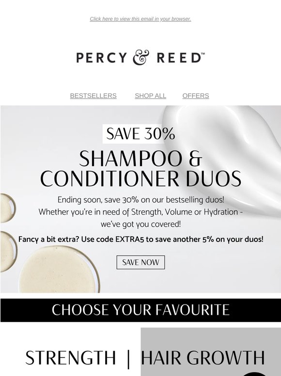 Double the Savings: 30% Off Shampoo & Conditioner Duos + Extra 5% Off!
