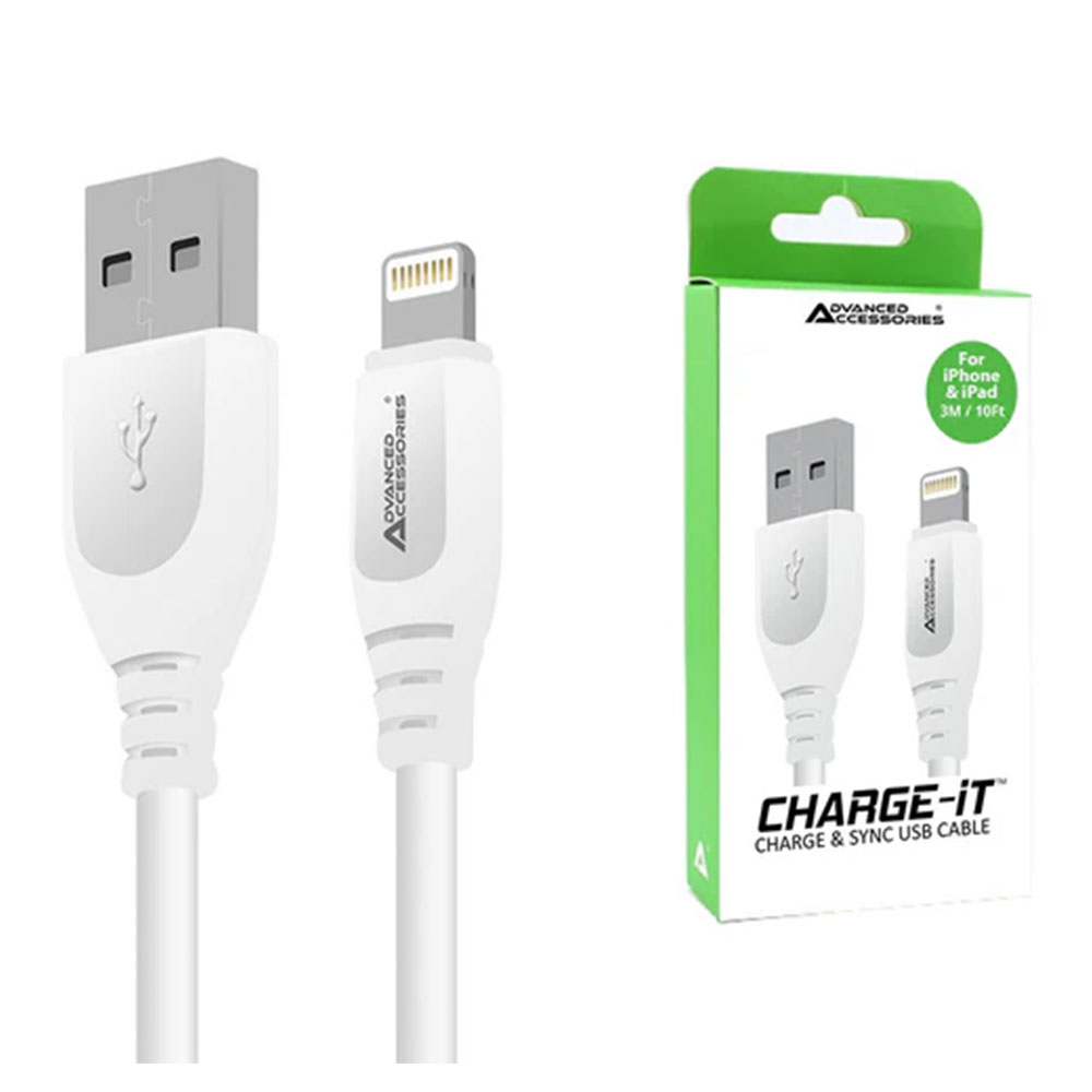 AA CHARGE-IT (3M) 8 Pin USB Data Cable for Apple Lightning devices - 3M - White- - £6.99 delivered