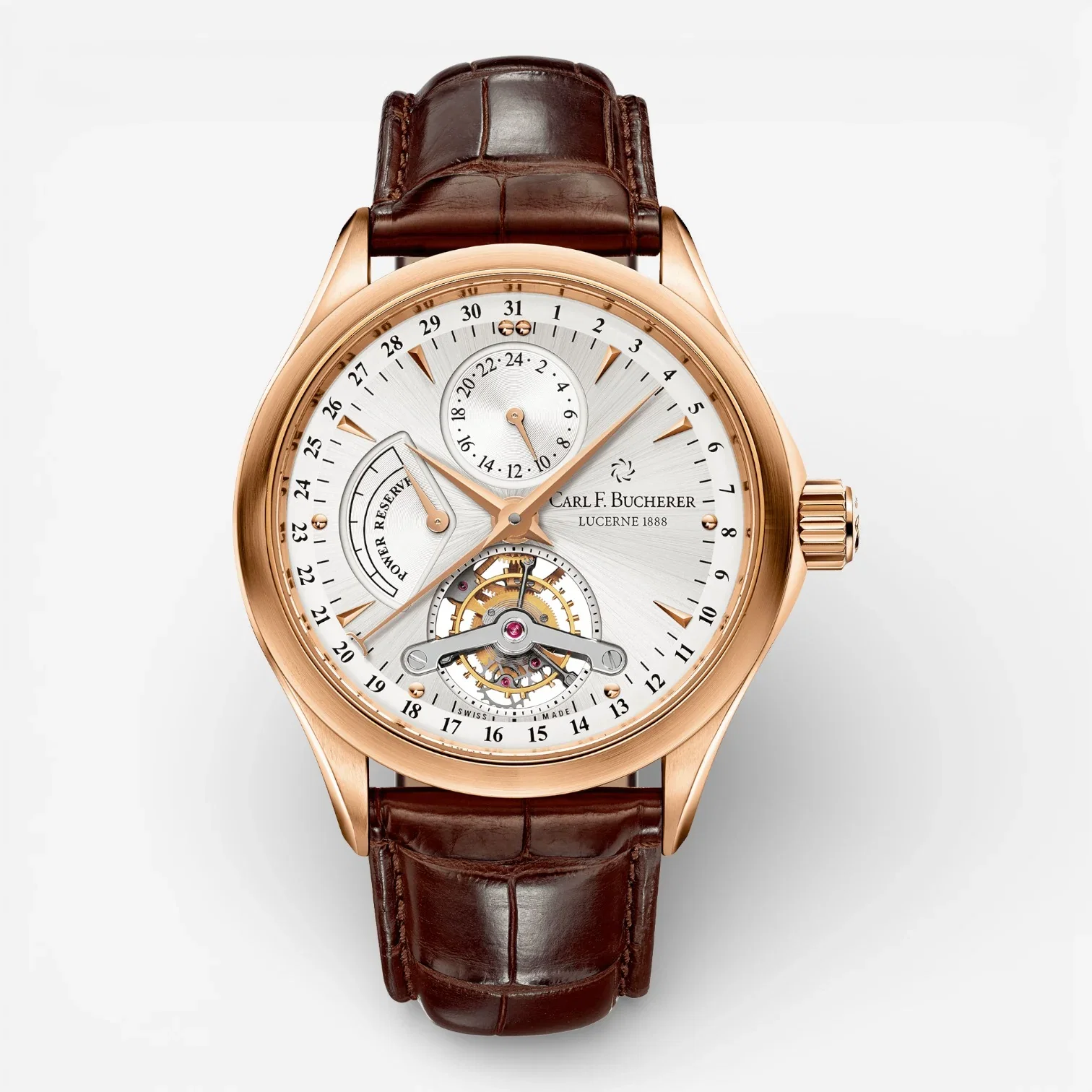 Image of Carl F. Bucherer Manero Tourbillon 18K Rose Gold Limited Edition Manual Wind Men's Watch 00.10918.03.13.01