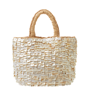 Mother of Pearl Raffia Handheld Bag