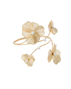 Filigree Flower Arm Cuff Gold