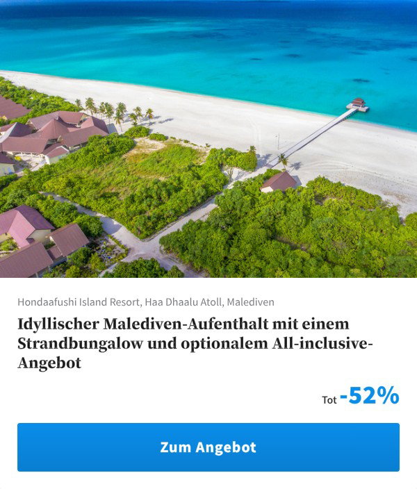 Idyllischer Malediven-Aufenthalt mit einem Strandbungalow und optionalem All-inclusive-Angebot