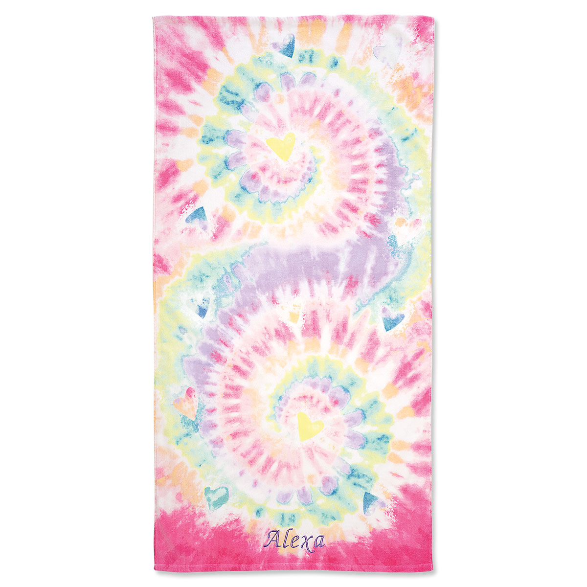 Image of Pastel Tie-Dye Personalized Towel
