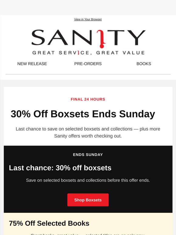 30% off boxsets ends tomorrow