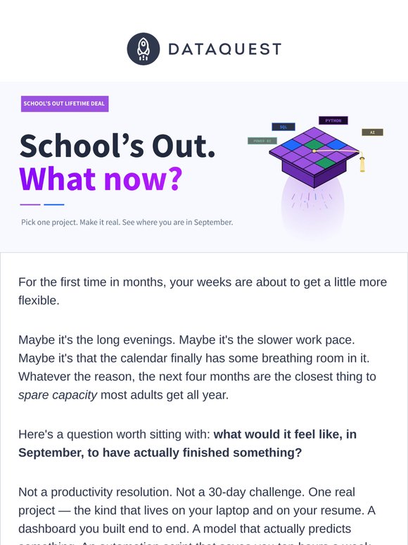 School is out. The real work begins.