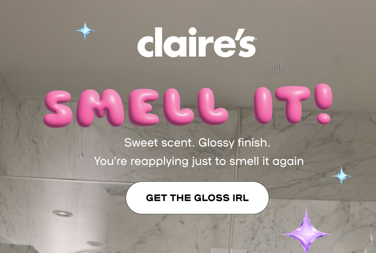 Sweet scent. Glossy finish. Get the gloss IRL