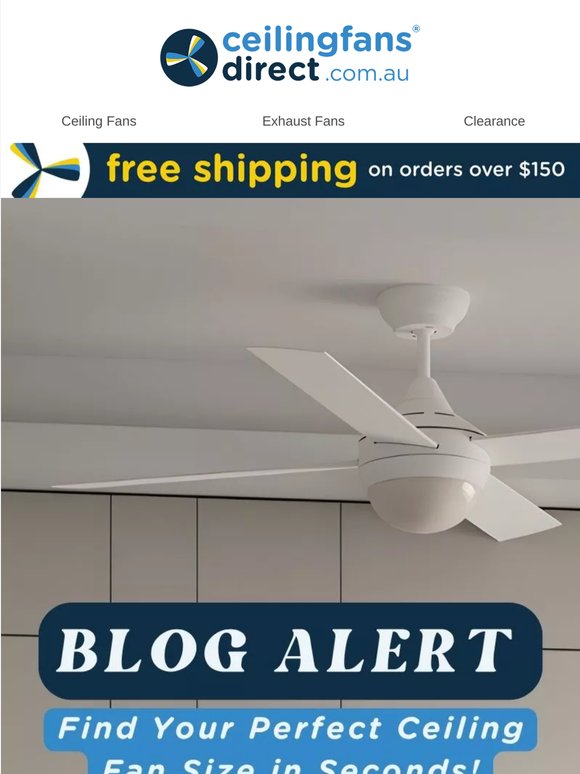 Find your perfect ceiling fan size in seconds 🎯