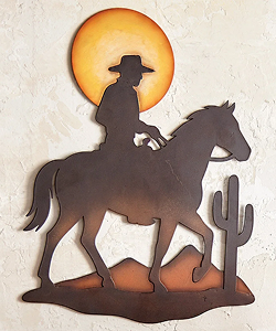 Cowboy Sunset Wall Art