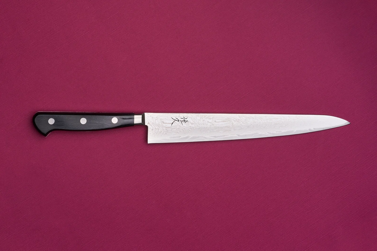 Image of Tsunehisa AUS10 Sanjuhachi 参拾捌 Kuronami Damascus Western Sujihiki 240mm T-03812
