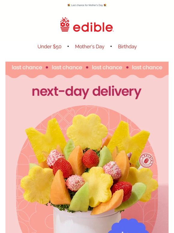 Final hours! Secure next-day delivery for mom
