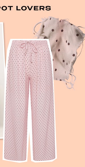 Pink Polka Dot Wide Leg Trousers