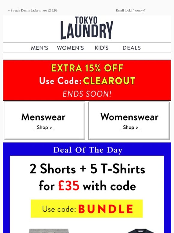 2 Shorts + 5 T-shirts for £35!