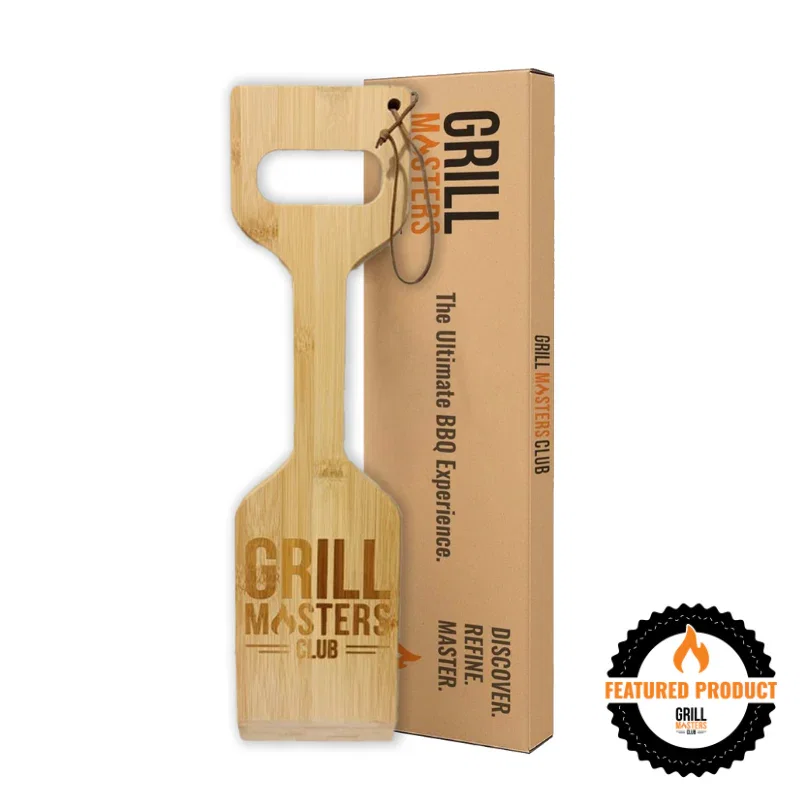 Image of Grill Masters Club Bamboo Grill Scraper - Bristle-Free Wooden Grate Cleaner