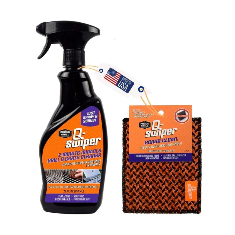 Image of Q-Swiper 2-Minute Miracle Grill & Grate Cleaner + Scrub-Clean Cloth by Proud Grill