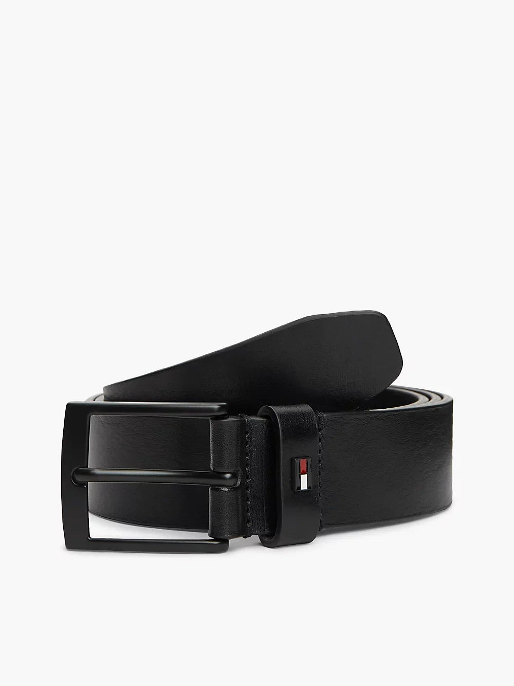 Enamel Flag Square Buckle Leather Belt