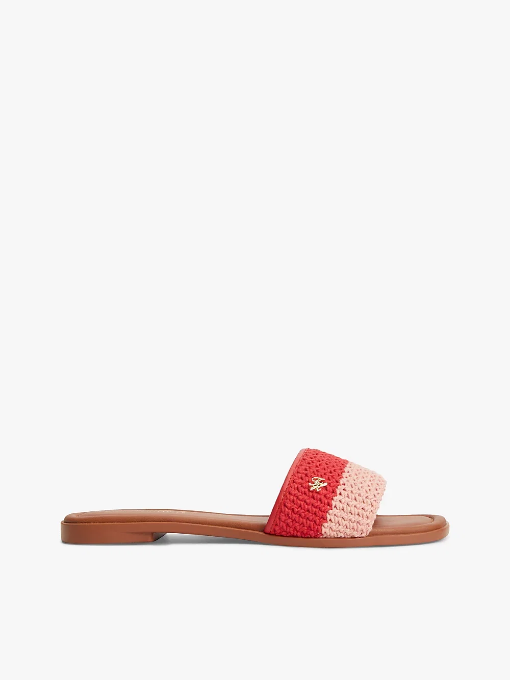 Logo Plaque Colour Blocked Woven Mules