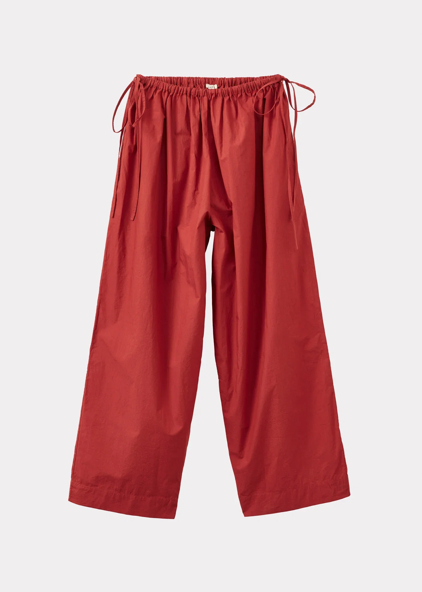 Image of WOMEN'S TIE-DETAIL TROUSERS - RUST