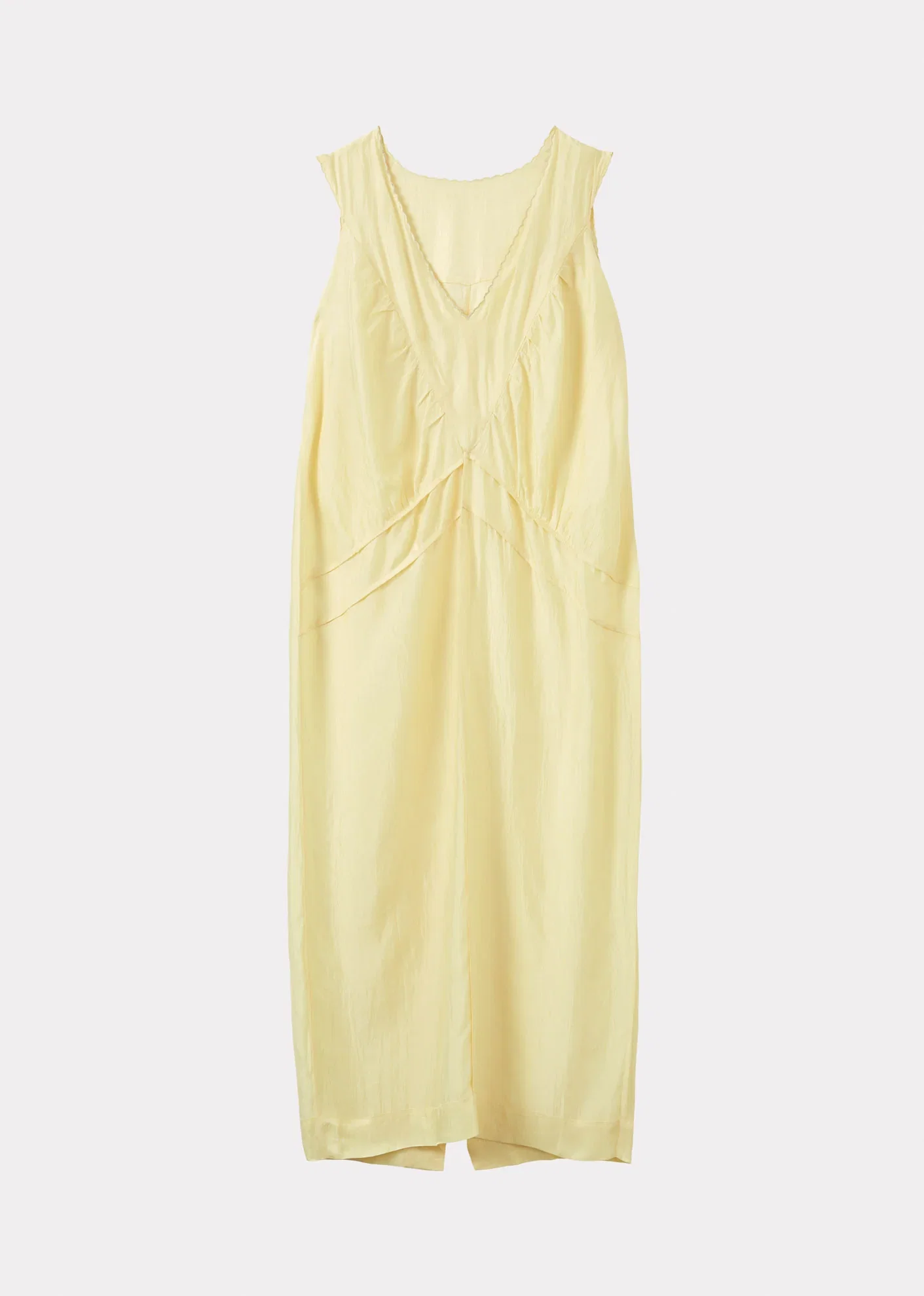 Image of WOMEN'S PANELLED SILK DRESS - VANILLA