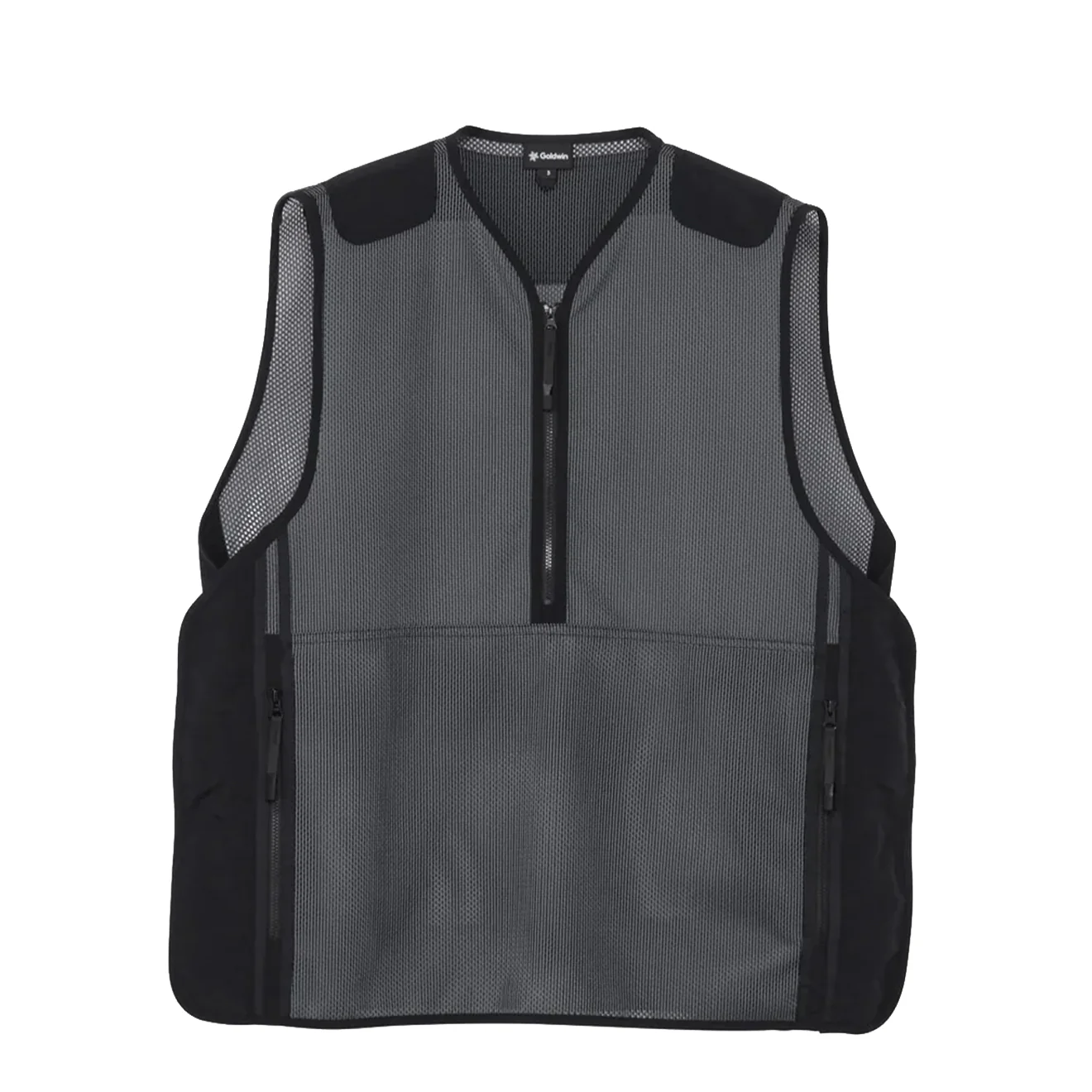 Image of Goldwin Tonalith Mesh Half Zip Vest Black