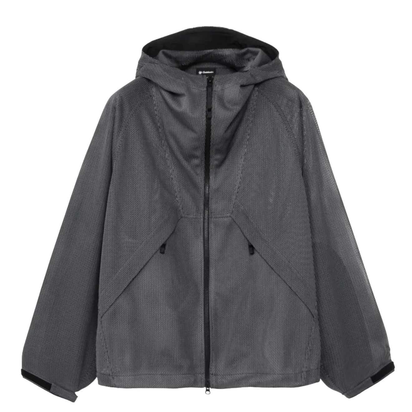 Image of Goldwin Tonalith Mesh Hooded Jacket Black