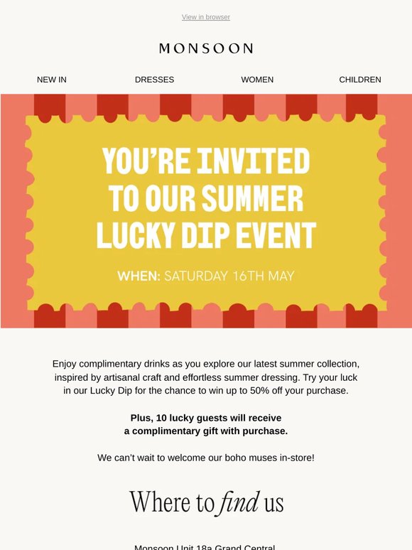 Join our Summer Lucky Dip Event at our Birmingham store 💌