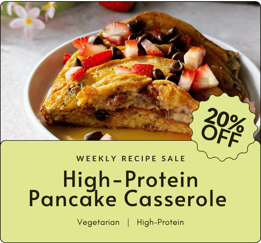 High-Protein Mother's Day Strawberry Chocolate Chip Pancake Casserole recipe