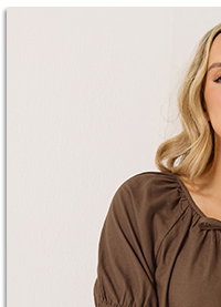 Chocolate Brown Tie Front Linen Blouse