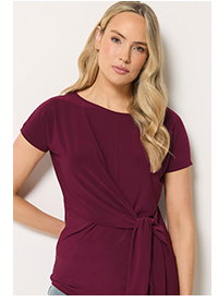Wine Red Tie Detail Top