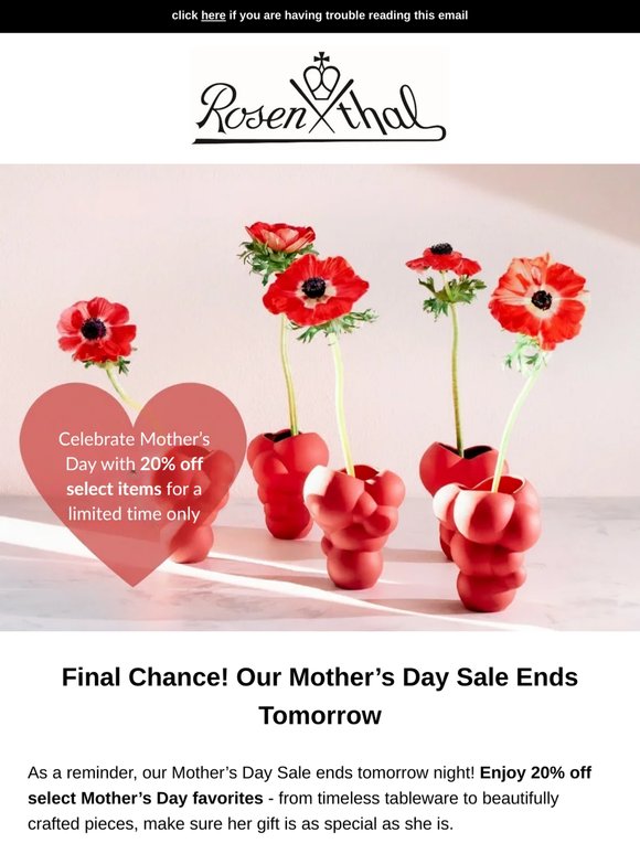 💐Final Days: 20% Off Mother's Day Favorites Ending Tomorrow