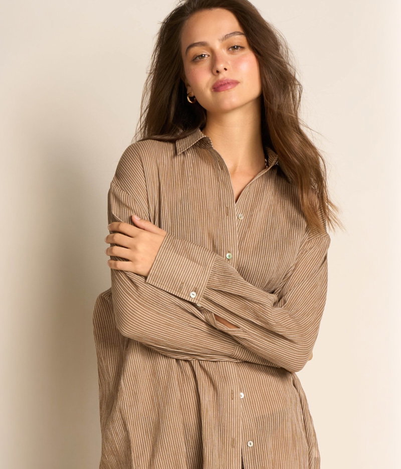 Camicia A Righe In Cotone