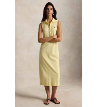 stretch-cotton-polo-dress-yellow