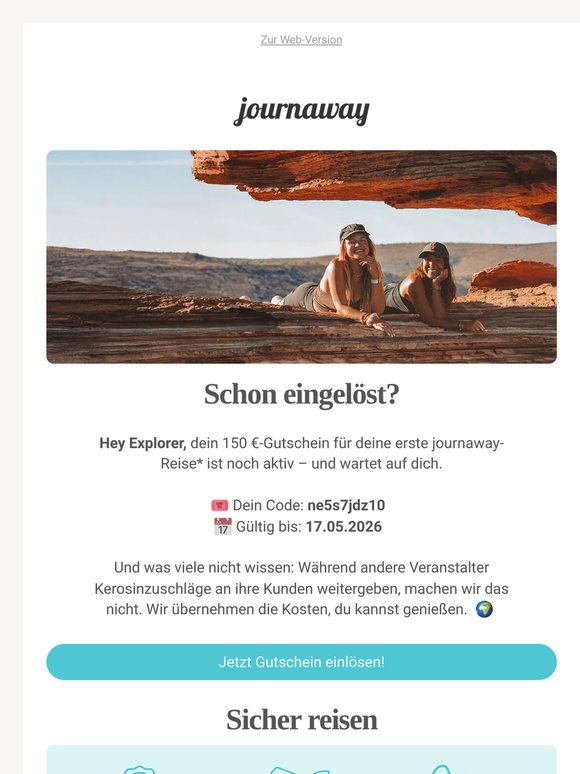 Explorer , dein 150 €-Gutschein wartet noch auf dich 🎟️