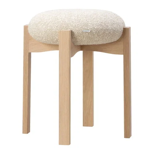 Sgabello Pioneer, rovere laccato - beige Zero 0001