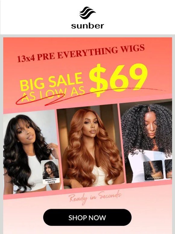 Was $345, Now $69!!! Get 13x4 pre everything lace Wigs! Total 10 stocks!