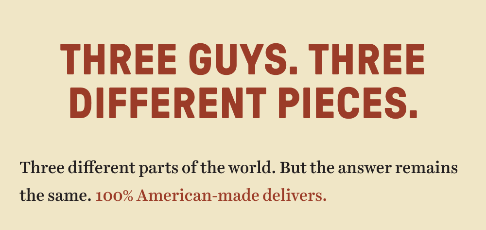THREE GUYS. THREE DIFFERENT PIECES.