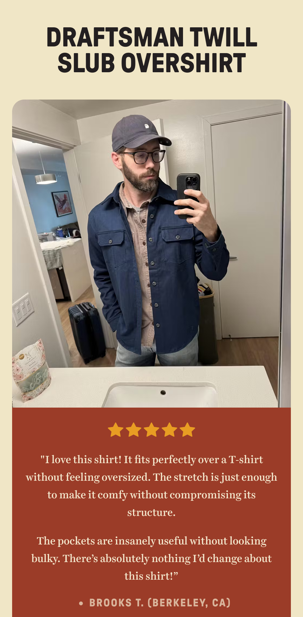 DRAFTSMAN TWILL SLUB OVERSHIRT