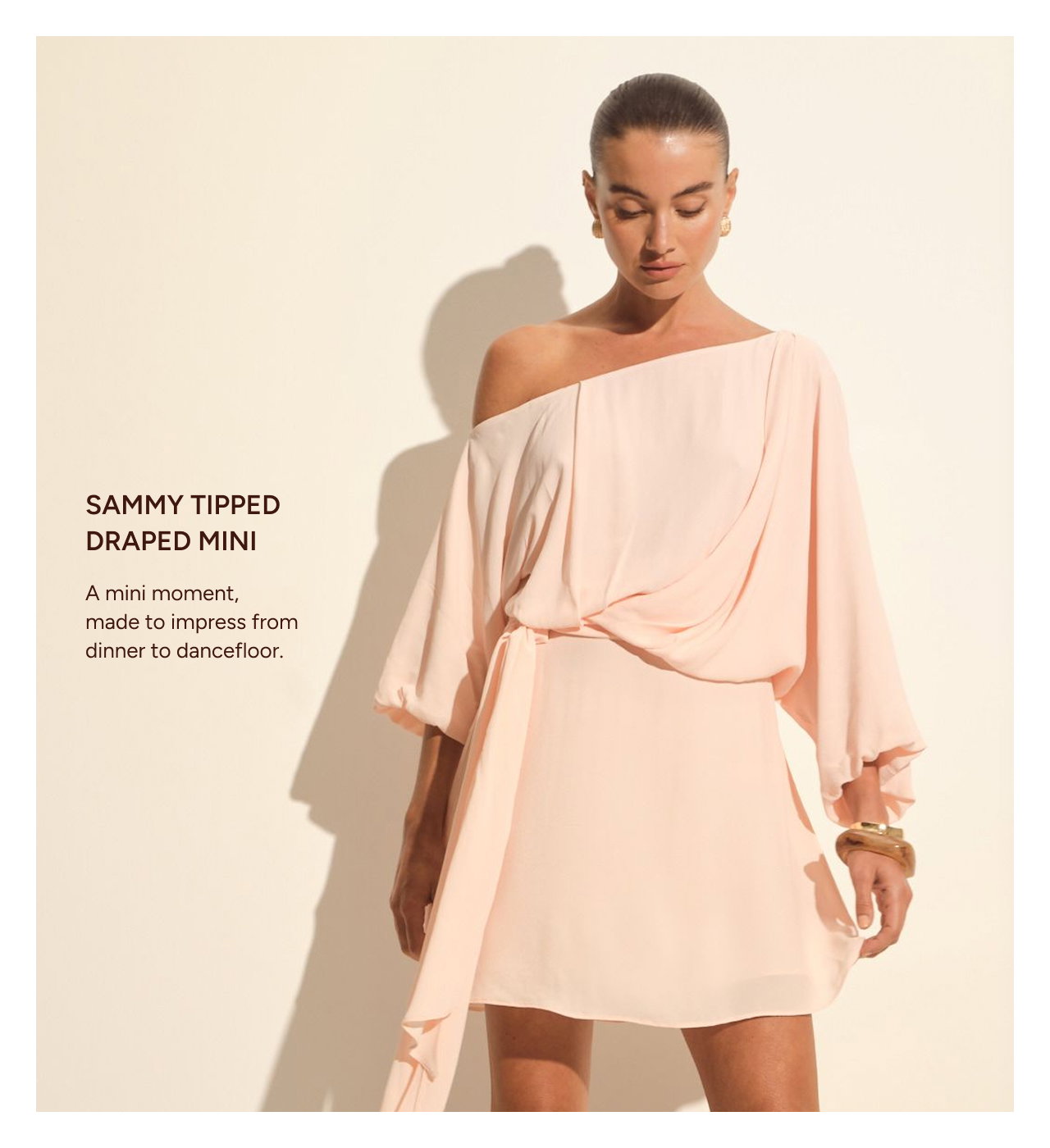 Sammy Tipped Draped Mini Dress