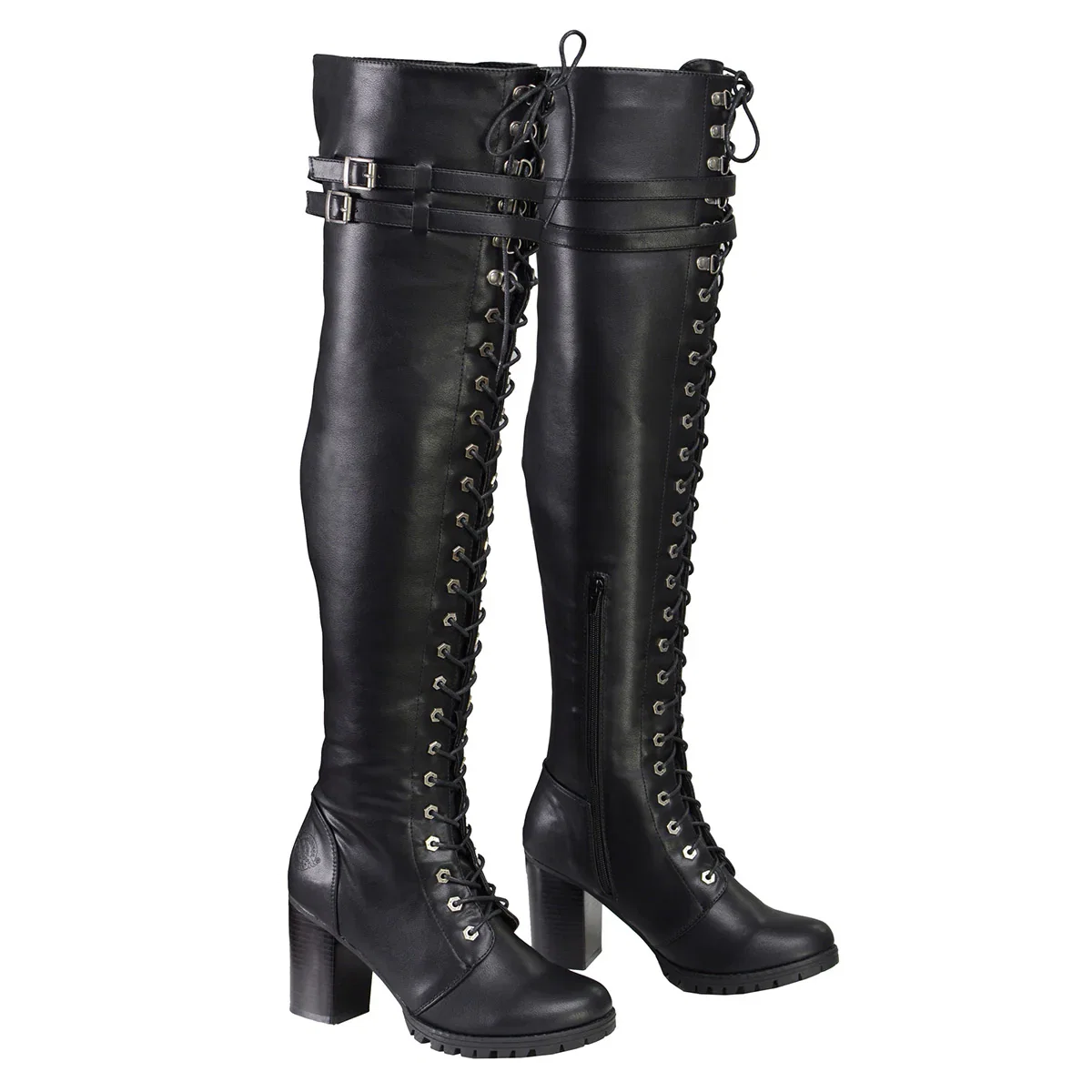Image of Milwaukee Leather MBL9424 Women's Black Above the Knee Lace-Up Fashion Casual Boots