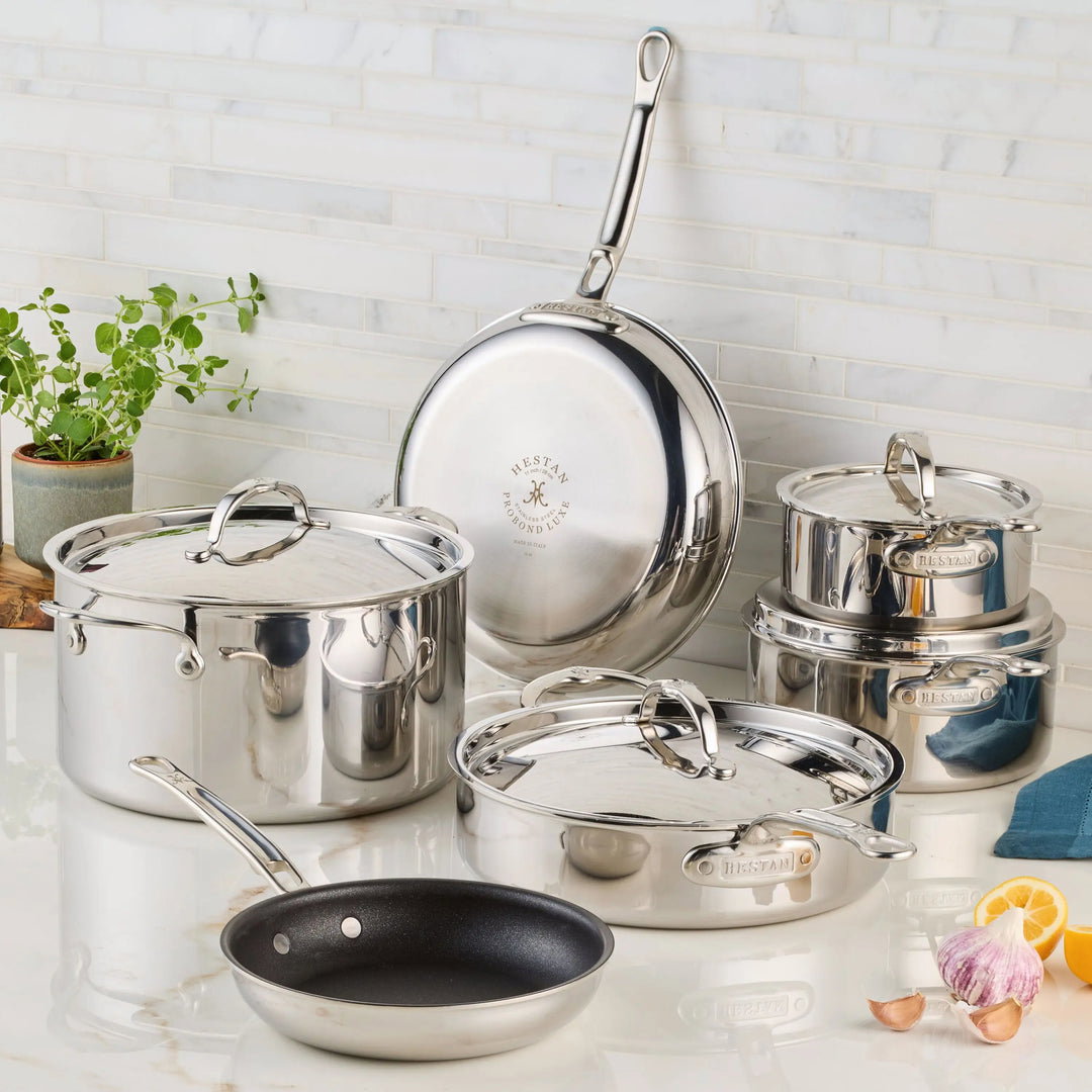 IMG: Lifestyle image of Polished Clad Stainless Steel Premiere Set, 10-Piece