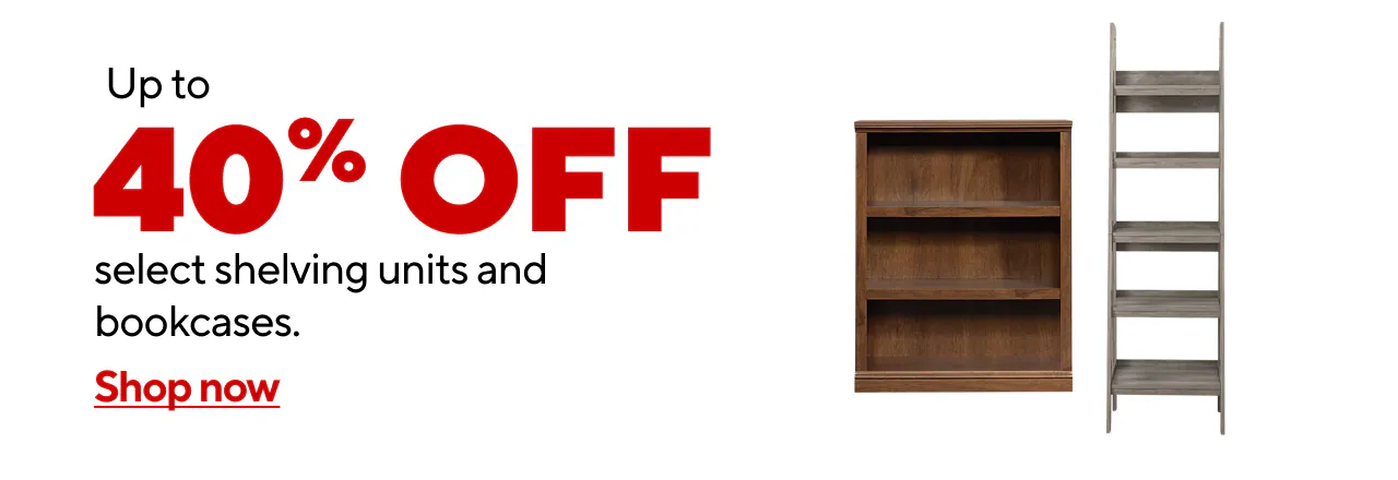 Up to 40% off select storage shelving and bookcases