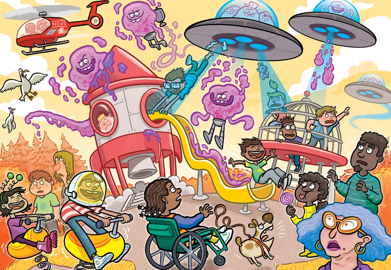 Image of PRE-ORDER Wasgij Junior 4 Alien Invasion! 240 Piece Jigsaw Puzzle